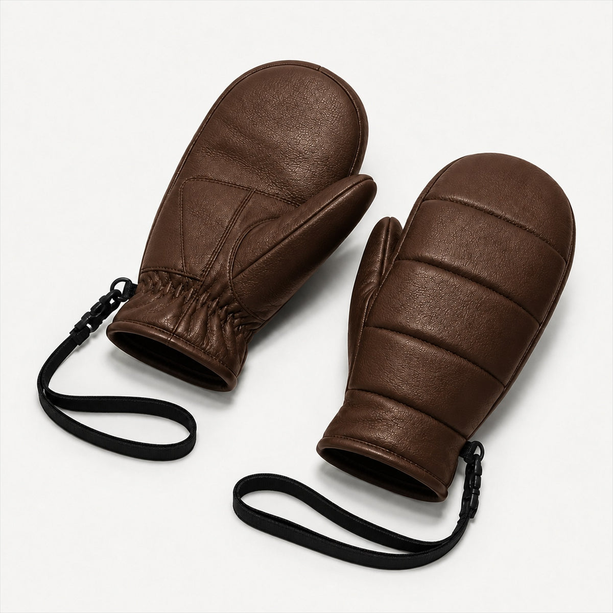 Leather Snow Mitten — Skeezy studio render, alternate view