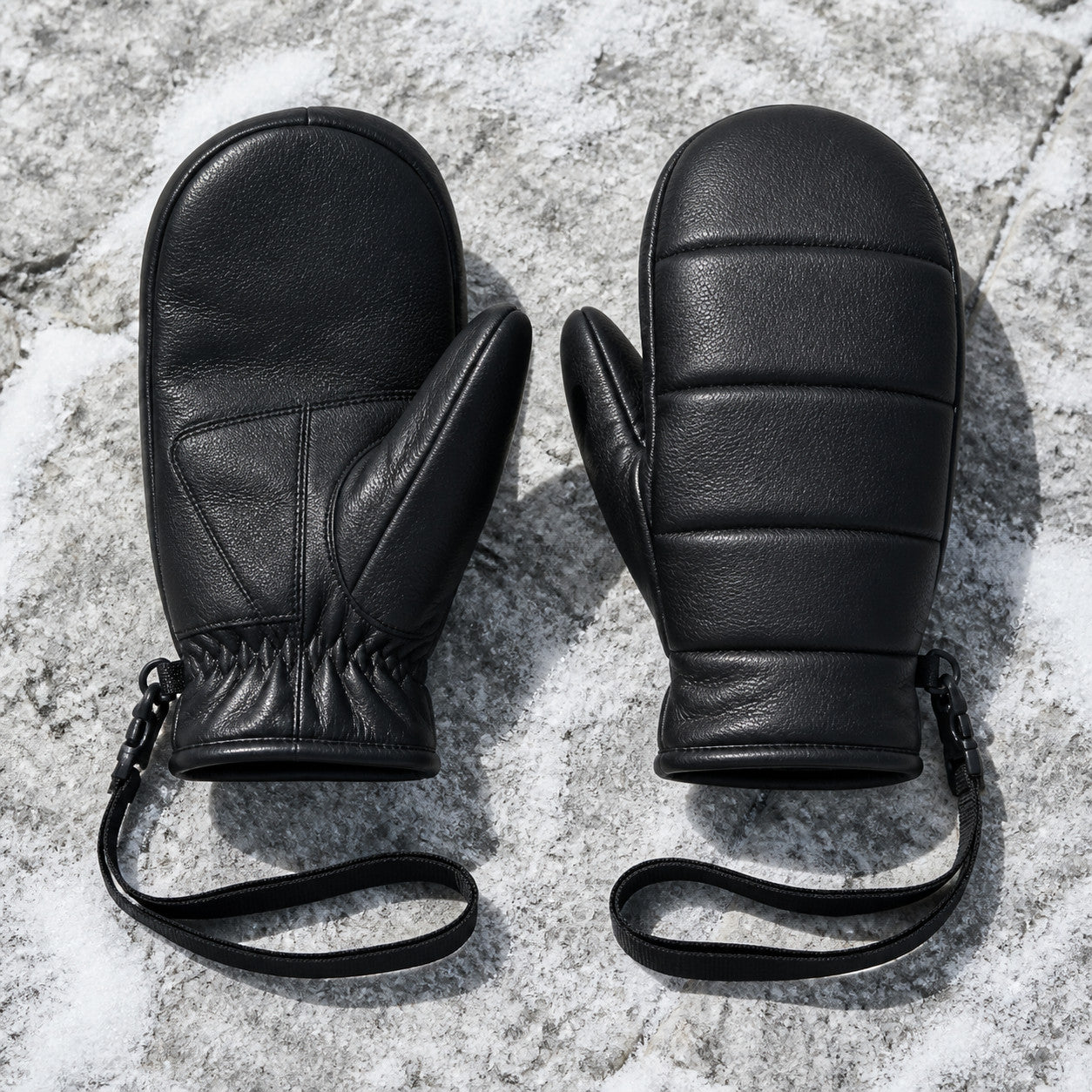 Leather Snow Mitten — front view