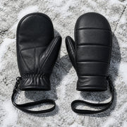 Leather Snow Mitten — front view