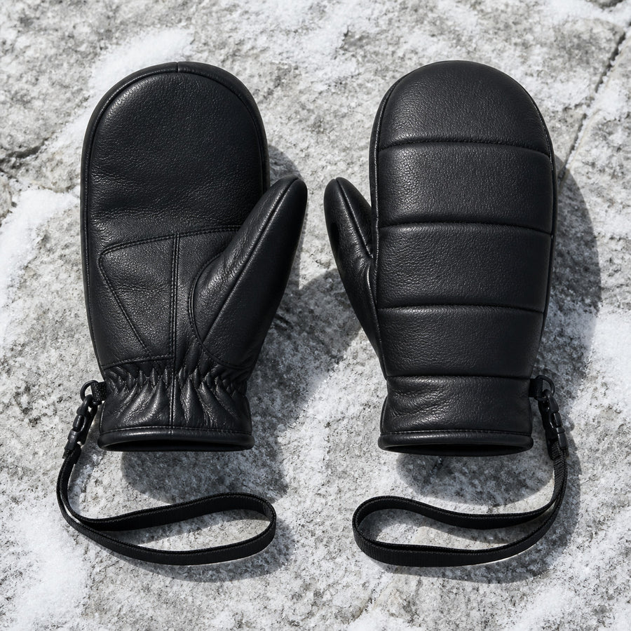 Leather Snow Mitten — front view