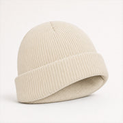 Cuffed Logo Beanie — Skeezy studio render, alternate view
