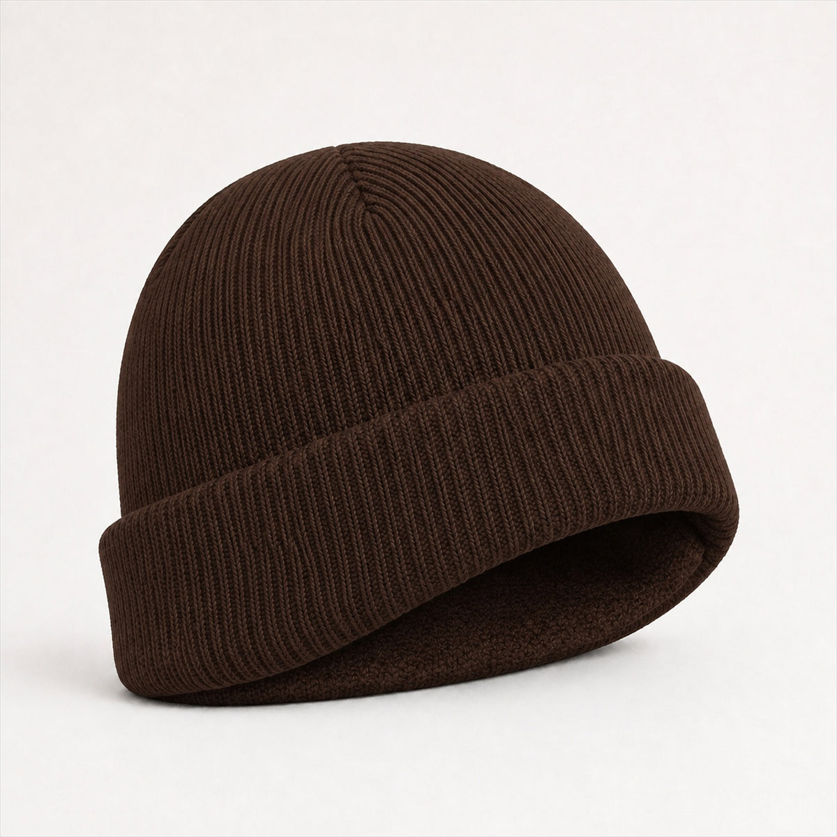 Cuffed Logo Beanie — Skeezy studio render, alternate view