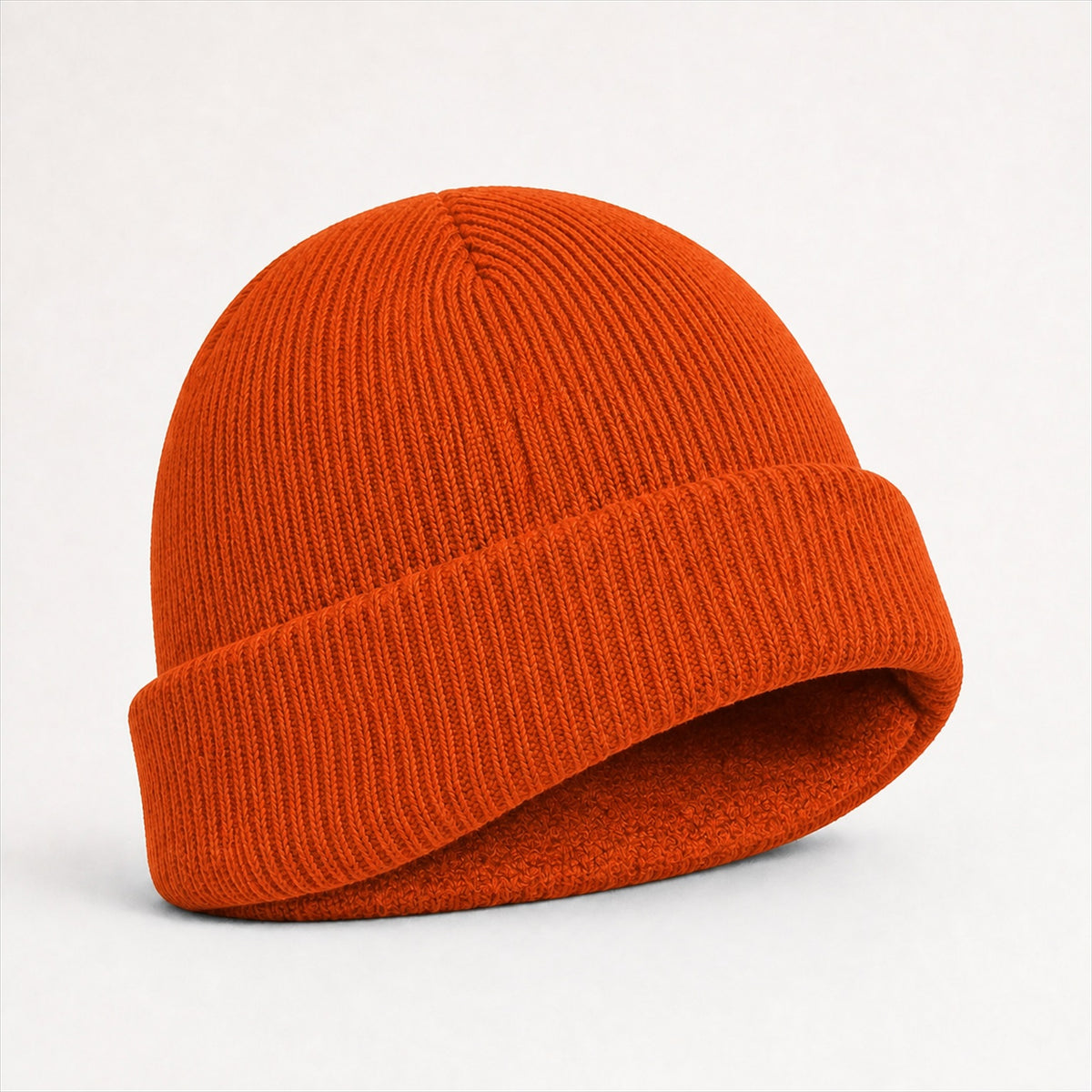 Cuffed Logo Beanie — Skeezy studio render, alternate view