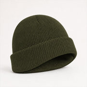 Cuffed Logo Beanie — Skeezy studio render, alternate view
