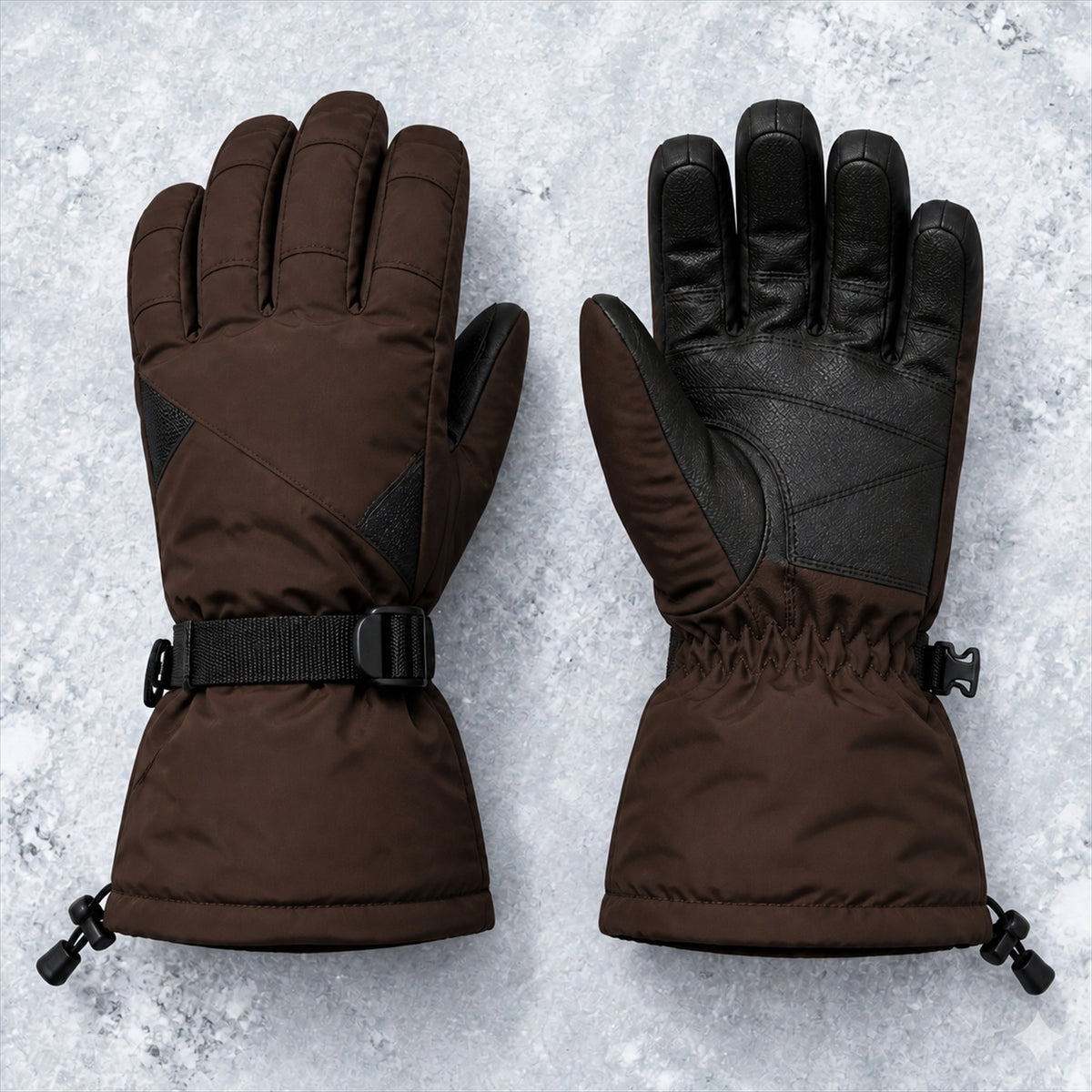 Insulated Snow Glove in Cocoa — Skeezy studio render, front view