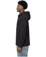 Rewind Water-Resistant Anorak in Blackout, worn by a model, side view