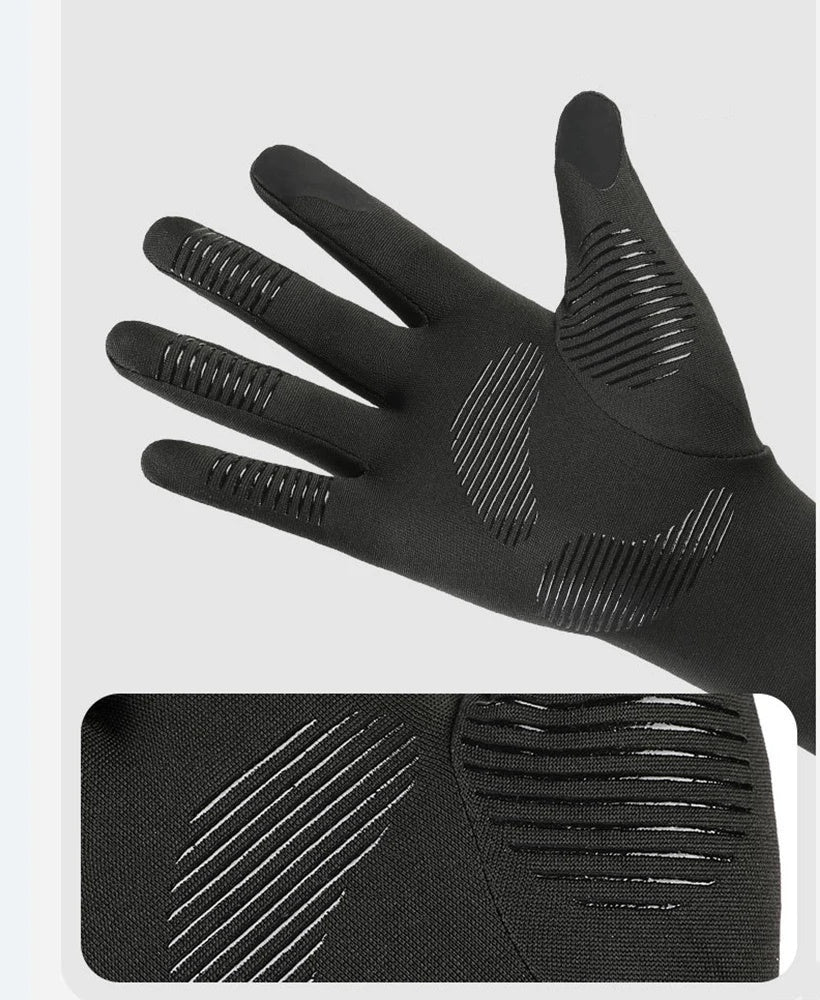First Chair Touchscreen Glove Liner, close-up of the silicone anti-slip grip print on the palm and fingers