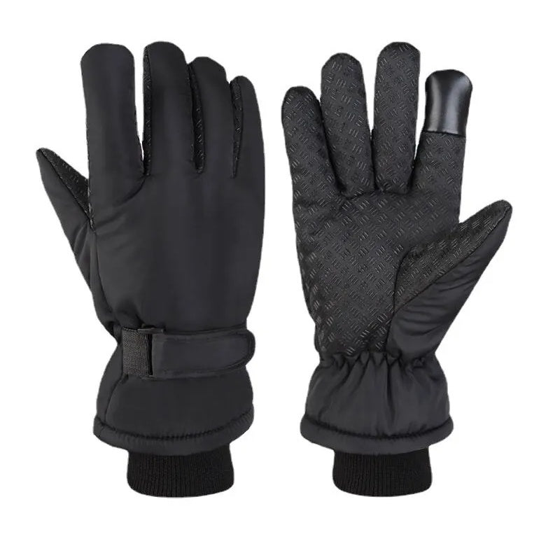Knuckle Drag Fleece-Lined Park Glove in Blackout on a white background, back of the hand and grip palm