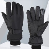 Knuckle Drag Fleece-Lined Park Glove in Blackout, back and palm view, showing the wrist strap, grip palm and touchscreen fingertips