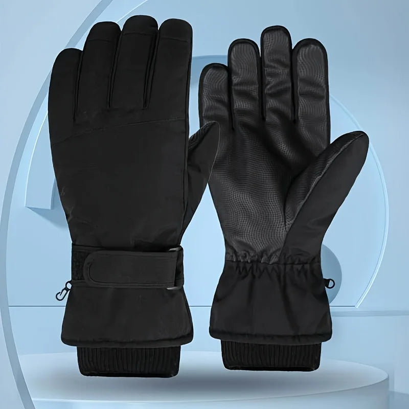 Stormhand Fleece-Lined Snow Glove in Blackout on a studio backdrop, back and palm view