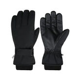 Stormhand Fleece-Lined Snow Glove in Blackout, back and palm view, showing the wrist strap, knit inner cuff and textured grip palm